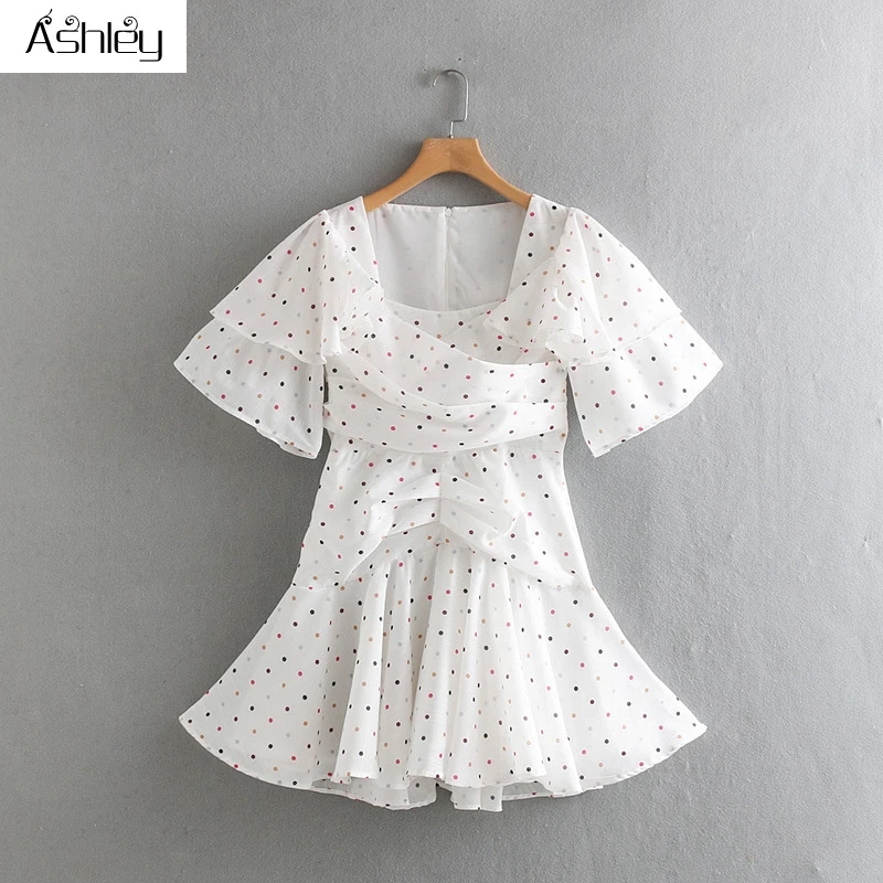 Ashley Holiday polk dot spaghetti bud dress women Sexy ruffled a-line dress summer High waist dresses vestidos 2021
Ashley Holiday polk dot spaghetti bud dress women Sexy ruffled a-line dress summer High waist dresses vestidos 2021