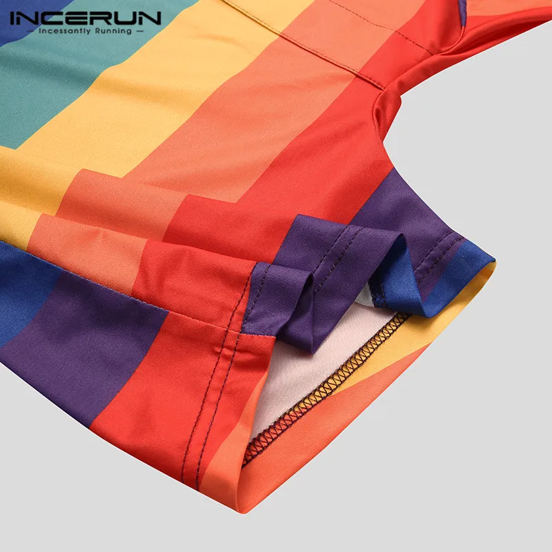 INCERUN Men Colorful Striped Romper Pajamas Long Sleeve O Neck Buttons Homewear Jumpsuits Male Fitness Sleepwear Overalls S-5XL 
INCERUN Men Colorful Striped Romper Pajamas Long Sleeve O Neck Buttons Homewear Jumpsuits Male Fitness Sleepwear Overalls S-5XL