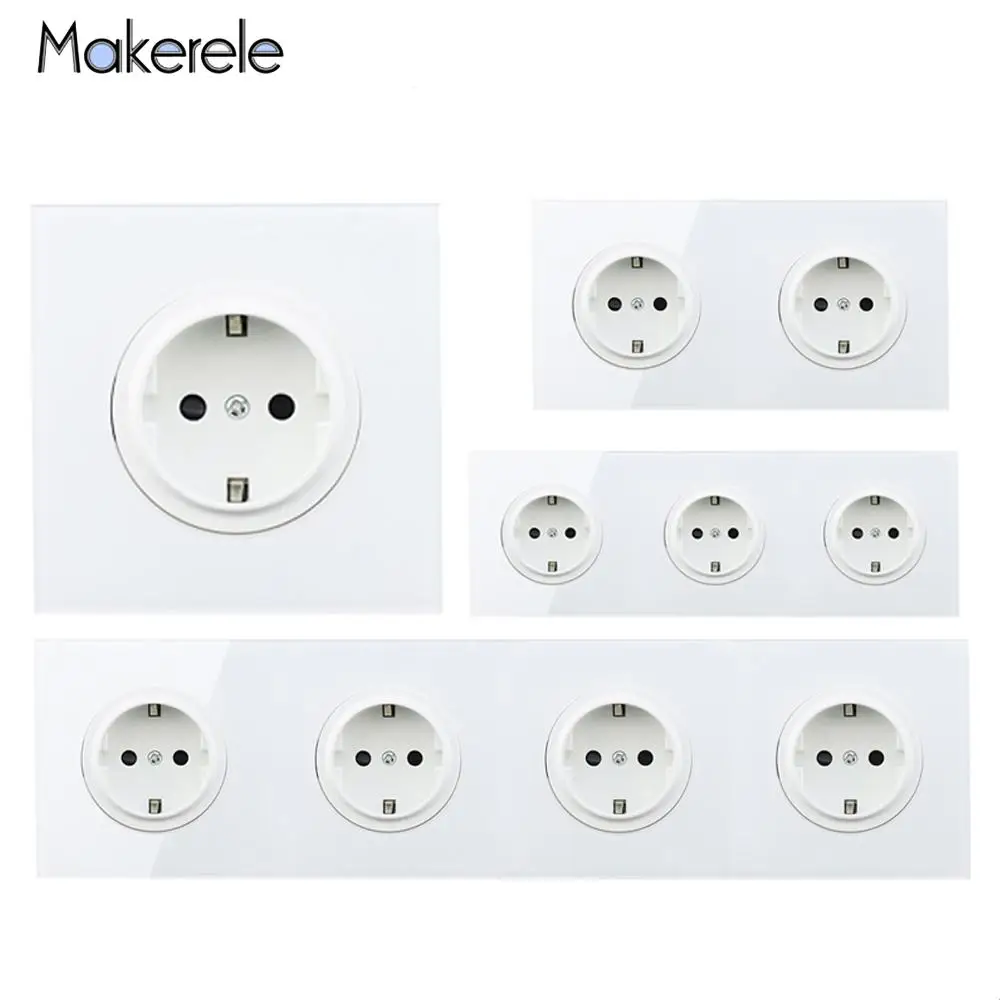 EU/DE Standard White Socket 16A Socket Crystal Glass Switch Wall Socket Tempered Glass Panel Wall Power Socket Outlet
EU/DE Standard White Socket 16A Socket Crystal Glass Switch Wall Socket Tempered Glass Panel Wall Power Socket Outlet