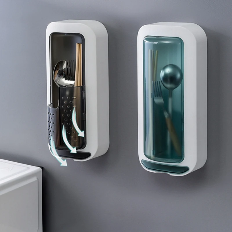 Kitchen Chopstick Holder Wall-Mounted Racks Household Spoon Chopstick Cage Rotating Drain Tableware Storage Box
Kitchen Chopstick Holder Wall-Mounted Racks Household Spoon Chopstick Cage Rotating Drain Tableware Storage Box