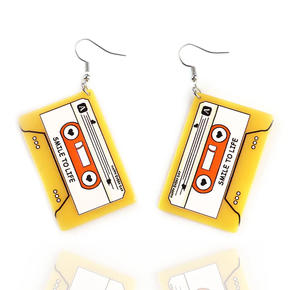 New Funny Yellow Acrylic Tape Earrings For Women Gilr Vintage Record Square Tape Long Dangle Earrings Fashion Party Jewelry Gift
New Funny Yellow Acrylic Tape Earrings For Women Gilr Vintage Record Square Tape Long Dangle Earrings Fashion Party Jewelry Gift