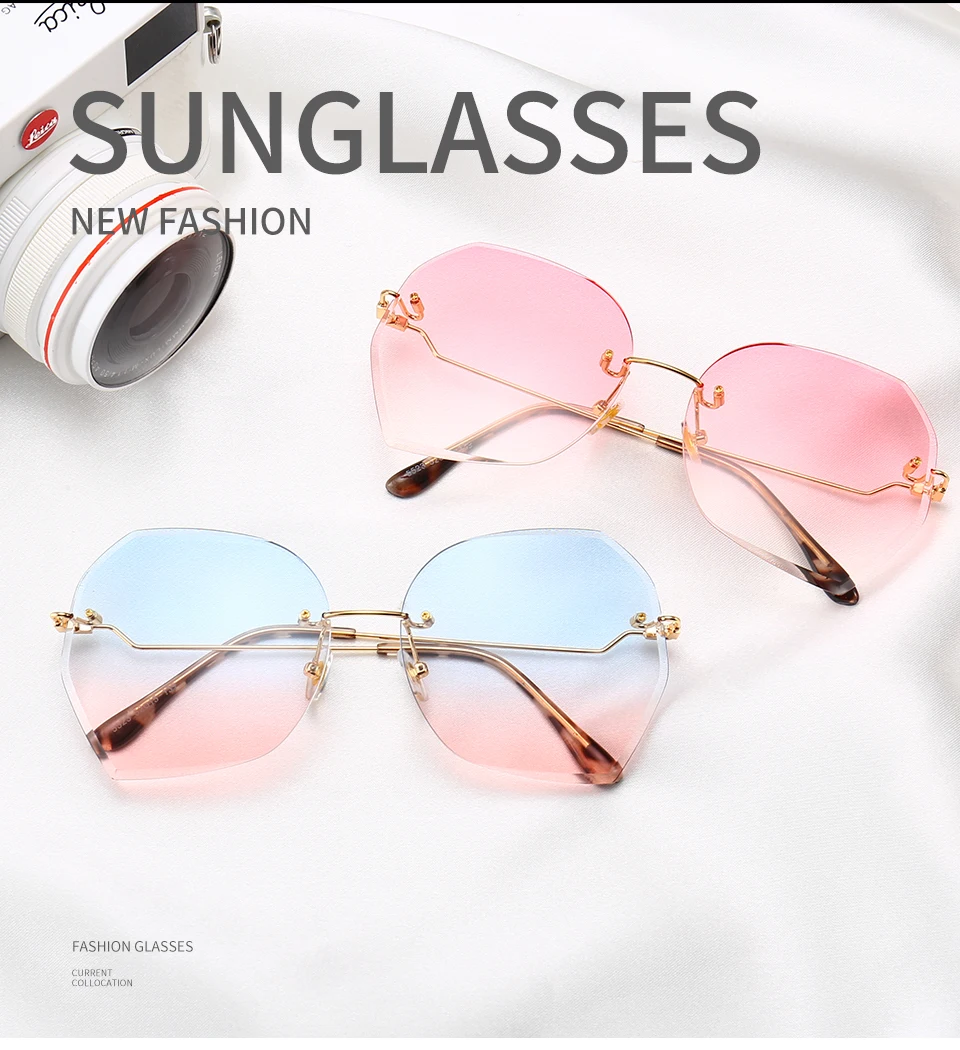 Fashion Irregular Polygon Gradient Rimless Vintage Sunglasses Women Glasses for Ladies
Fashion Irregular Polygon Gradient Rimless Vintage Sunglasses Women Glasses for Ladies