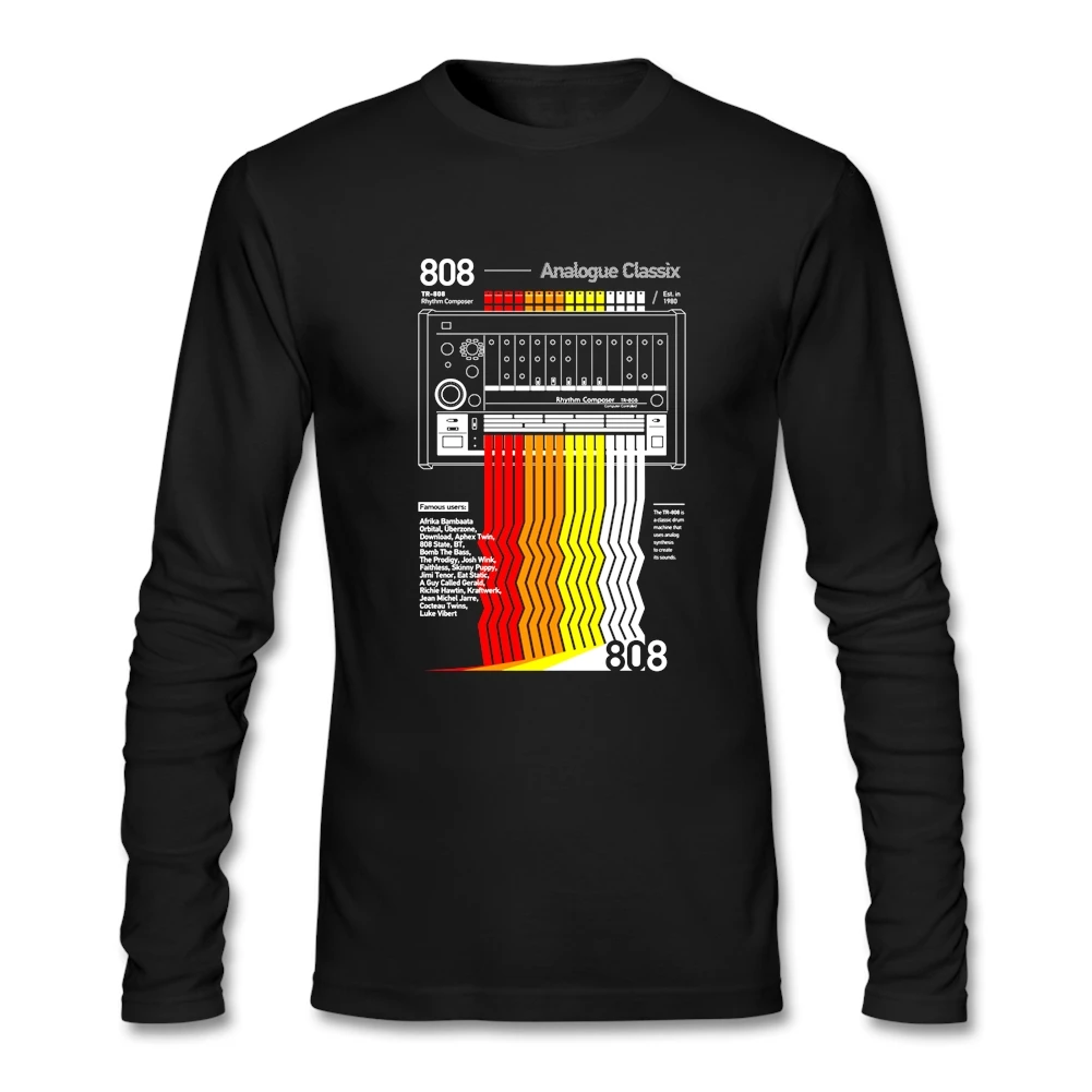 Красивые 808 Classix Vaporwave футболка Для Мужчин's Длинные рукава из органического