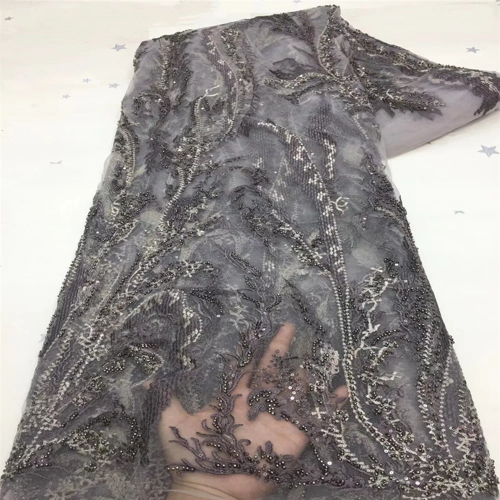 African Embroidery Tulle Lace Fabric 2021 High Quality French Lace Fabric With Sequins and beads 5 Yards XZ300-400 
African Embroidery Tulle Lace Fabric 2021 High Quality French Lace Fabric With Sequins and beads 5 Yards XZ300-400