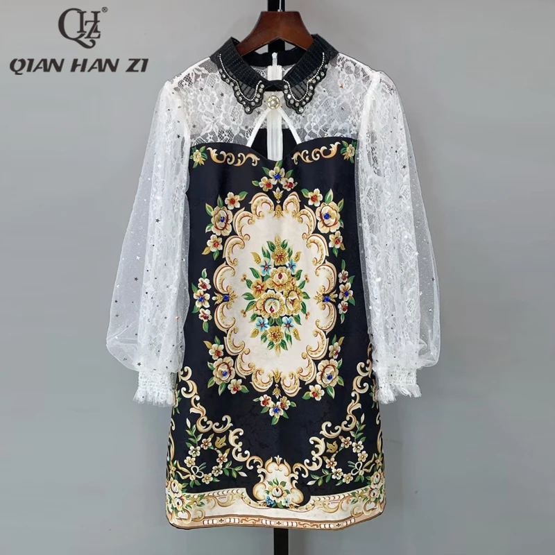 Женское кружевное платье Qian Han Zi, модельное дизайнерское платье с рукавами-фонариками, вышивкой бисером и цветочным принтом, элегантное пла... 
Женское кружевное платье Qian Han Zi, модельное дизайнерское платье с рукавами-фонариками, вышивкой бисером и цветочным принтом, элегантное пла...