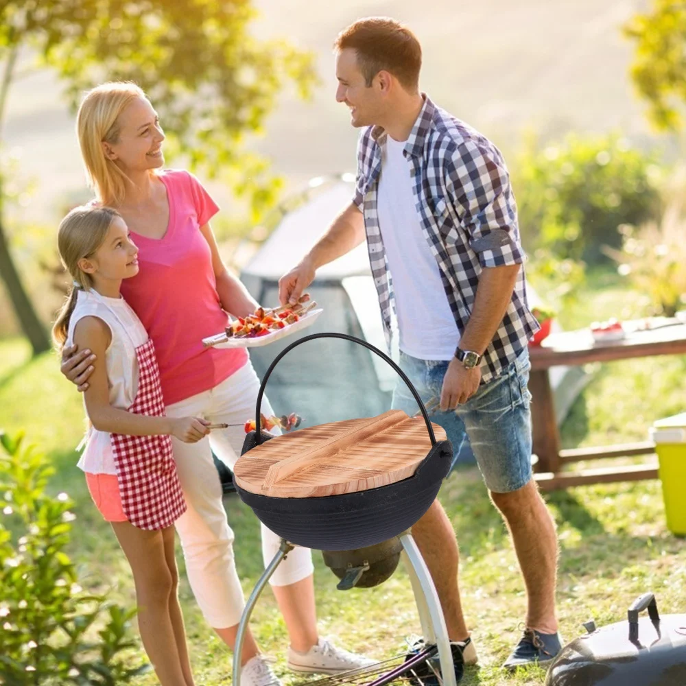 1 set of Outdoor Cast Iron Pot Camping Hanging Cookware Cooking Pot with Lid
1 set of Outdoor Cast Iron Pot Camping Hanging Cookware Cooking Pot with Lid