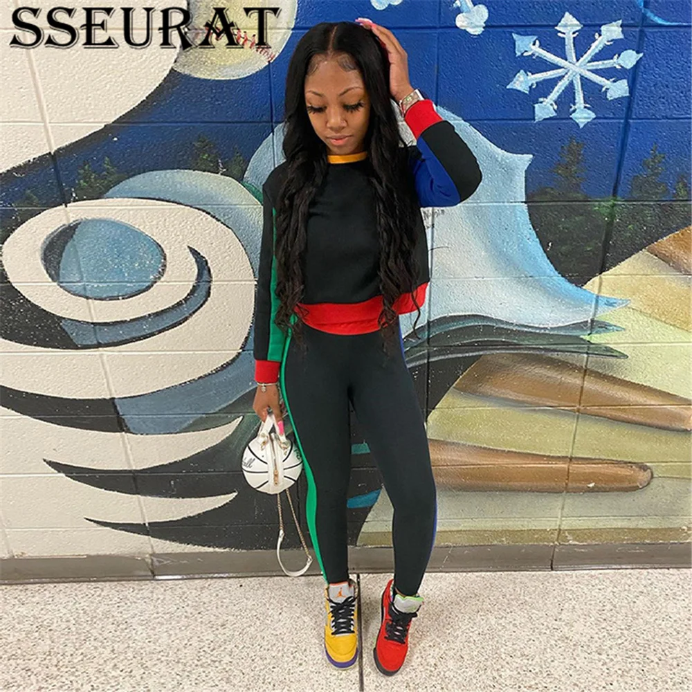 SSEURAT Activewear Joggers Sweatpants Sweat Suit Women Patchwork Long Aleeve Tops and Pants Two Piece Set Women Outfits
SSEURAT Activewear Joggers Sweatpants Sweat Suit Women Patchwork Long Aleeve Tops and Pants Two Piece Set Women Outfits
