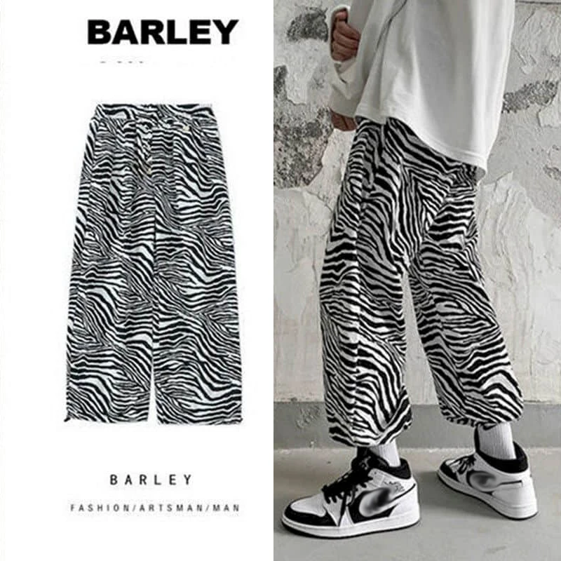 Zebra Pattern Casual Pants Men's Loose Straight Sweatpants 2021 Spring&autumn New Ankle-Length Pants Hip Hop Baggy Trousers
Zebra Pattern Casual Pants Men's Loose Straight Sweatpants 2021 Spring&autumn New Ankle-Length Pants Hip Hop Baggy Trousers