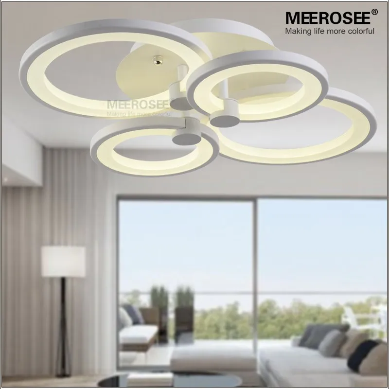 

Modern White Ceiling Light Fixture LED Ring Lustre Light Large Flush Mounted LED Circles Lamp for Bedroom Indoor Lighting