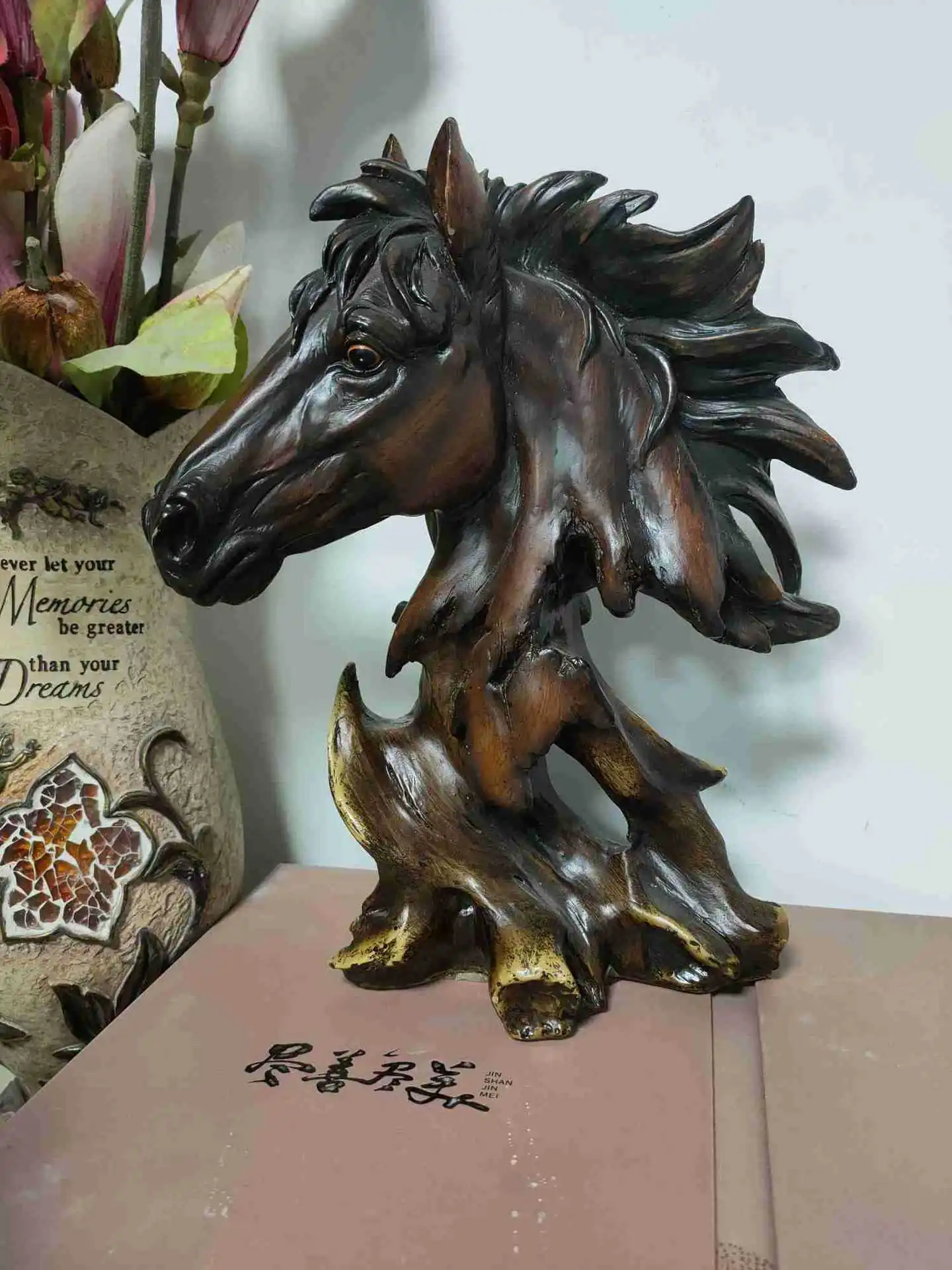 Home Decoration Resin Art Imitation Wood Horse Head Animal Living Room Office Study Lucky Ornaments
Home Decoration Resin Art Imitation Wood Horse Head Animal Living Room Office Study Lucky Ornaments