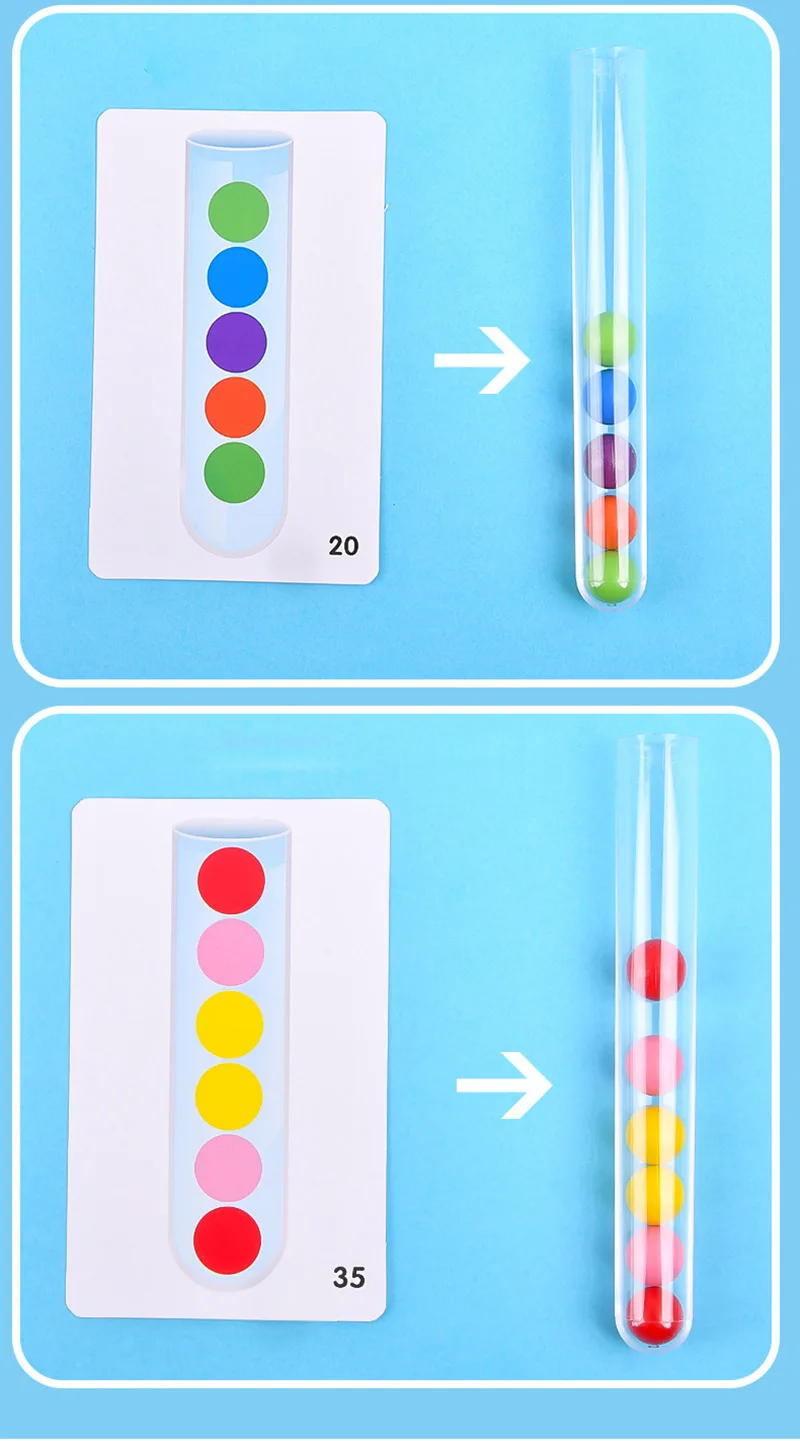Clip beads clip ball test tube toy p.23 baby early education logic concentration children fine motor training teaching aids
Clip beads clip ball test tube toy p.23 baby early education logic concentration children fine motor training teaching aids