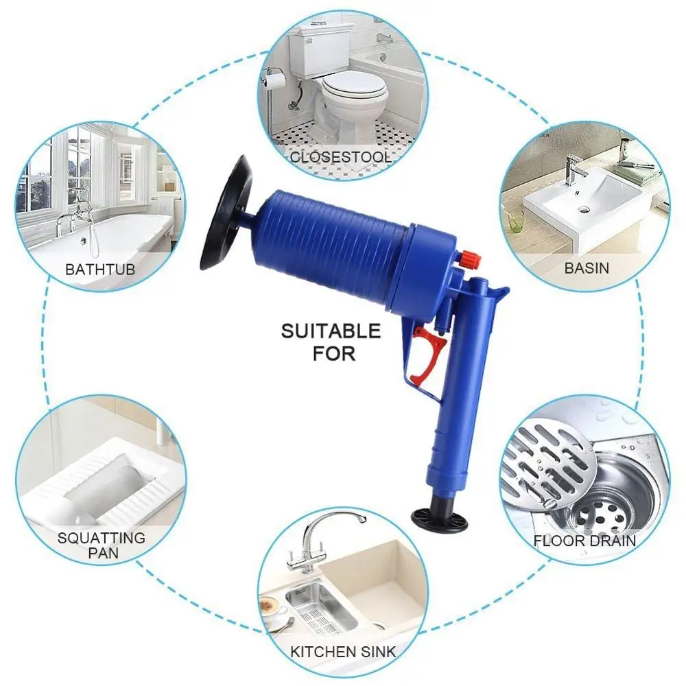 Hot Air Power Drain Blaster gun High Pressure Powerful Manual sink Plunger Opener cleaner pump for Toilets showers for bathroom
Hot Air Power Drain Blaster gun High Pressure Powerful Manual sink Plunger Opener cleaner pump for Toilets showers for bathroom