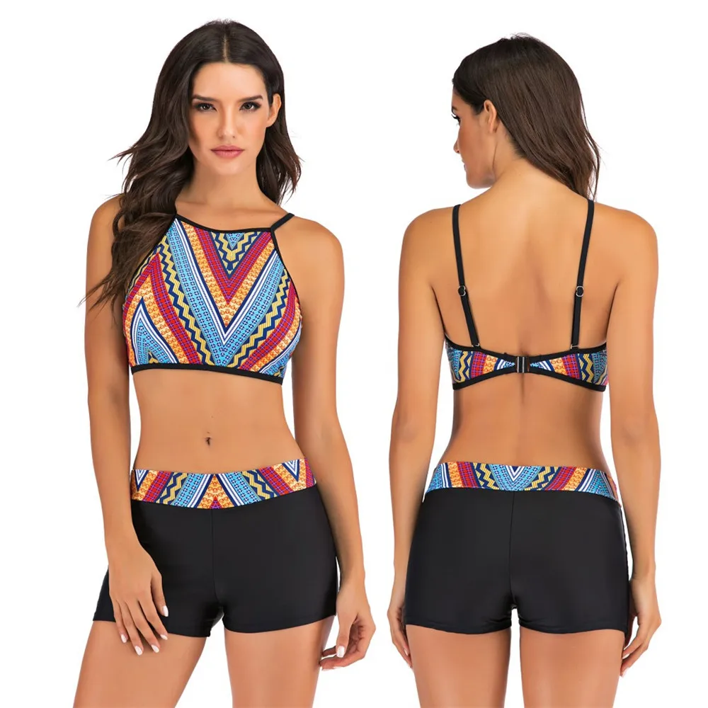 Geometric Print Women Sling Two Piece Suits Swimwear Beach Tankini Boxer Bikini Set Surfing Diving Swimsuit Summer Bathing Suit
Geometric Print Women Sling Two Piece Suits Swimwear Beach Tankini Boxer Bikini Set Surfing Diving Swimsuit Summer Bathing Suit