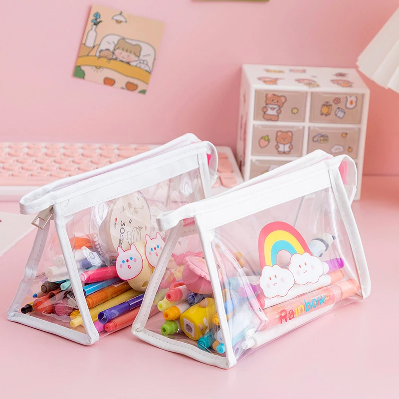Cute Transparent PVC Waterproof Pencil Bag Student Kawaii Pencil Case School Office Supplies Stationery Organizer Large Capacity
Cute Transparent PVC Waterproof Pencil Bag Student Kawaii Pencil Case School Office Supplies Stationery Organizer Large Capacity