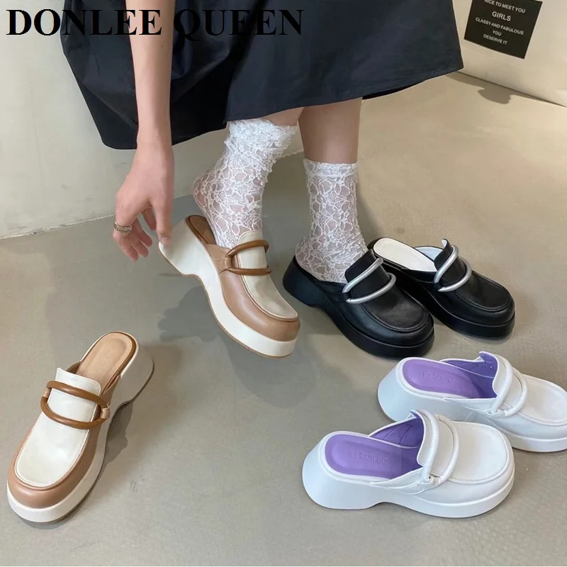 2021 Brand Slippers Women Fashion Chunky Platform Sandals Ladies Med Heels Mules Casual Slides Female British Style Loafer Shoes
2021 Brand Slippers Women Fashion Chunky Platform Sandals Ladies Med Heels Mules Casual Slides Female British Style Loafer Shoes