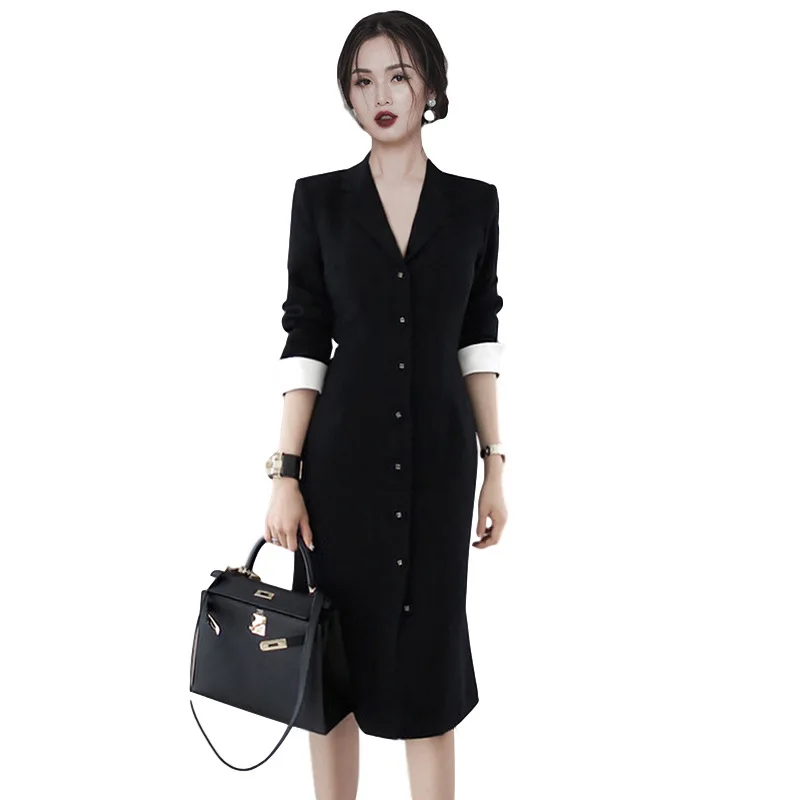 New Fashion Korean Dresses Female Single-Breasted Long Dress Spring Women's Temperament Workplace
New Fashion Korean Dresses Female Single-Breasted Long Dress Spring Women's Temperament Workplace