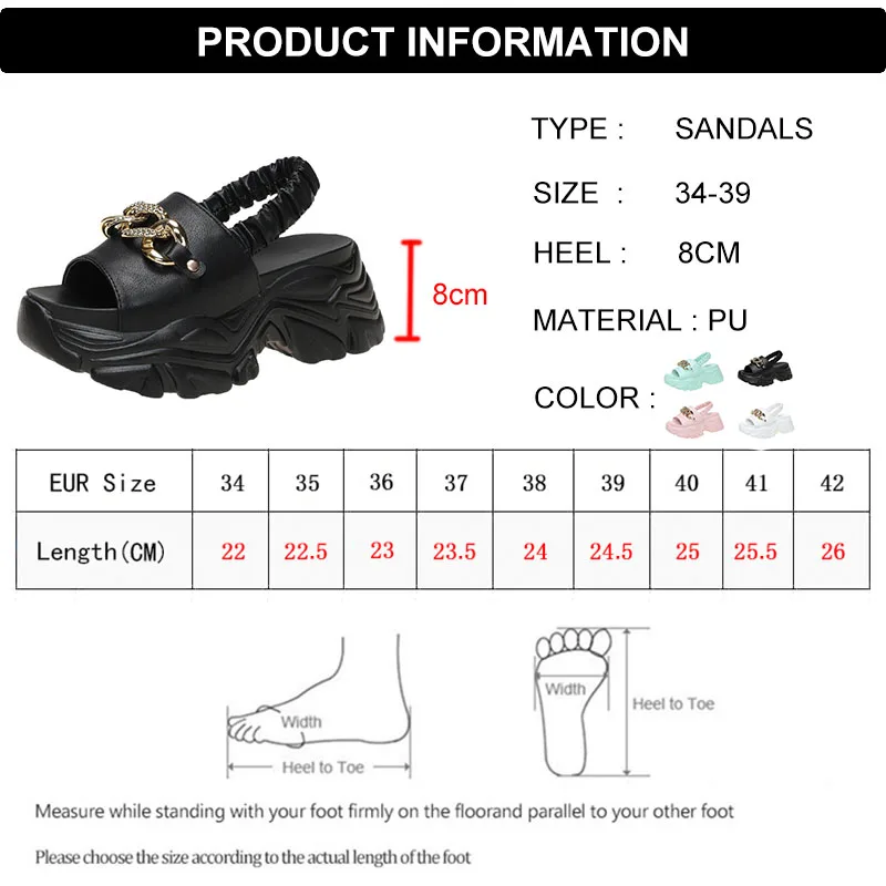 Rimocy Fashion Metal Chain Chunky Platform Sandals Women Summer Open Toe Pearl Woman Sandals Exaggerated Bottom Sandalias Mujer
Rimocy Fashion Metal Chain Chunky Platform Sandals Women Summer Open Toe Pearl Woman Sandals Exaggerated Bottom Sandalias Mujer