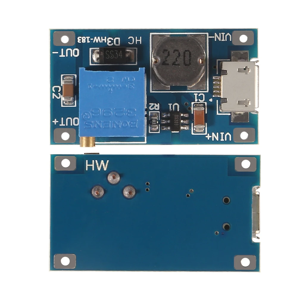 Повышающий преобразователь постоянного тока с MT3608 DC-DC 2V-24V до 5V-28V 2A Micro-USB, постоянный ток, Напряжение регулятор Step Up Питание модуль для Ardunio
Повышающий преобразователь постоянного тока с MT3608 DC-DC 2V-24V до 5V-28V 2A Micro-USB, постоянный ток, Напряжение регулятор Step Up Питание модуль для Ardunio