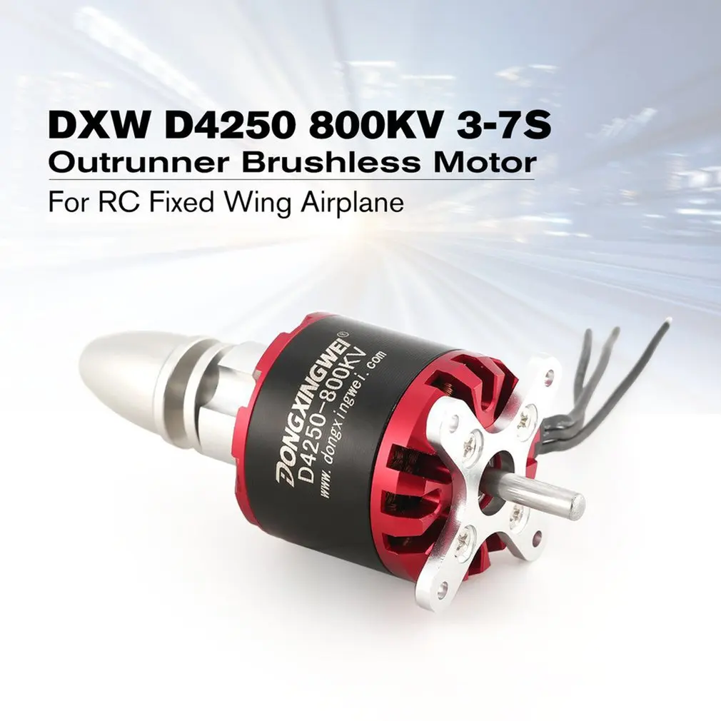 Бесщеточный двигатель DXW D4250 800KV 3-7S для радиоуправляемого FPV неподвижного крыла