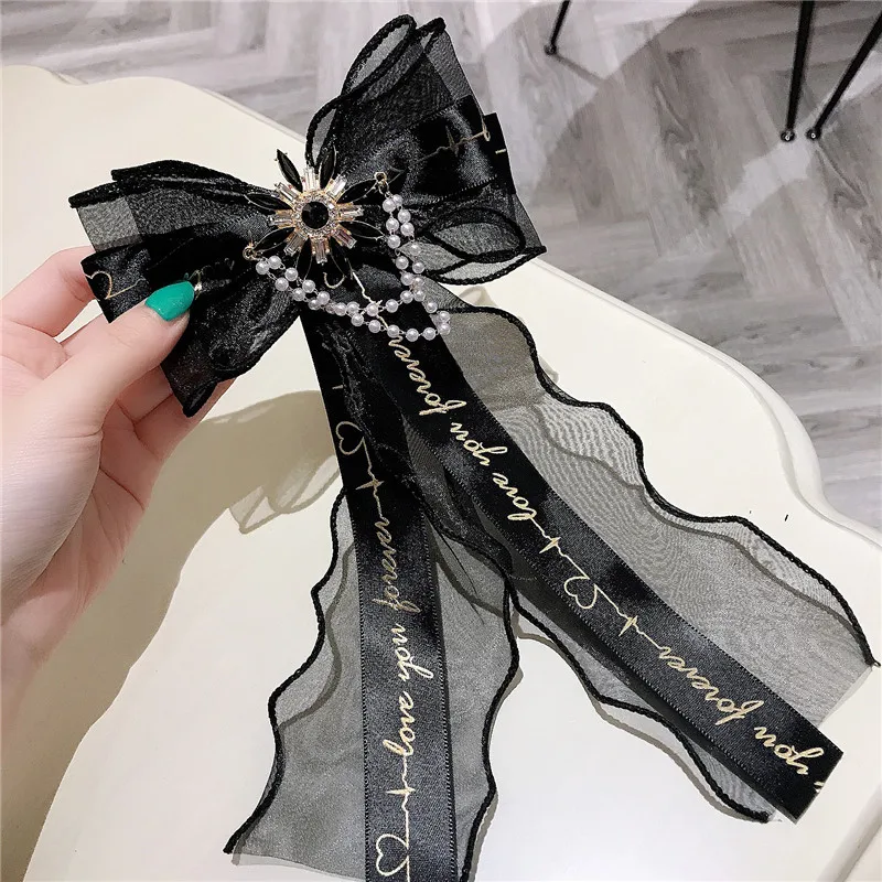 Korean Black Multi Layer Lace Letters Ribbon Brooches for Women High-grade Flower Collar Pin Pearl Apparel Clothing Accessories
Korean Black Multi Layer Lace Letters Ribbon Brooches for Women High-grade Flower Collar Pin Pearl Apparel Clothing Accessories