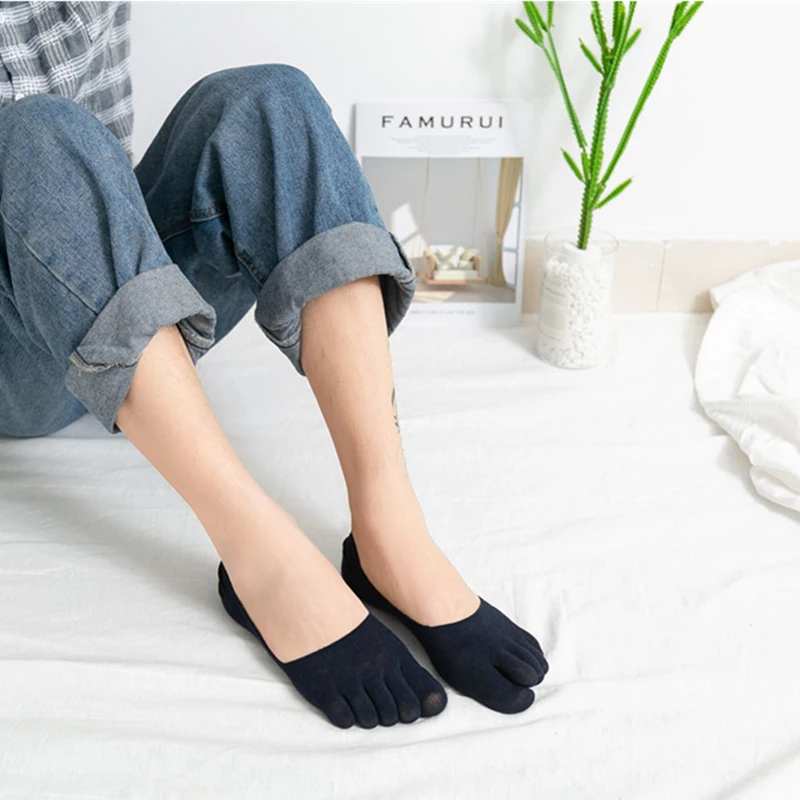 1 пара мужские хлопковые спортивные носки с пятью пальцами для активного отдыха