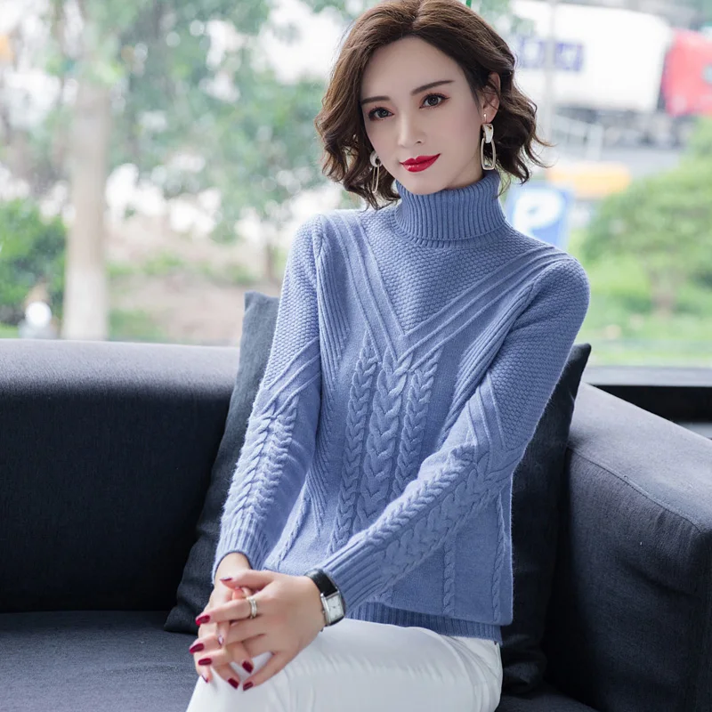 New Women Base Pullover Sweater Autumn Winter 2021 Elegant Fashion Warm Turtleneck Thick Loose Sweater Basic Knitted Tops
New Women Base Pullover Sweater Autumn Winter 2021 Elegant Fashion Warm Turtleneck Thick Loose Sweater Basic Knitted Tops
