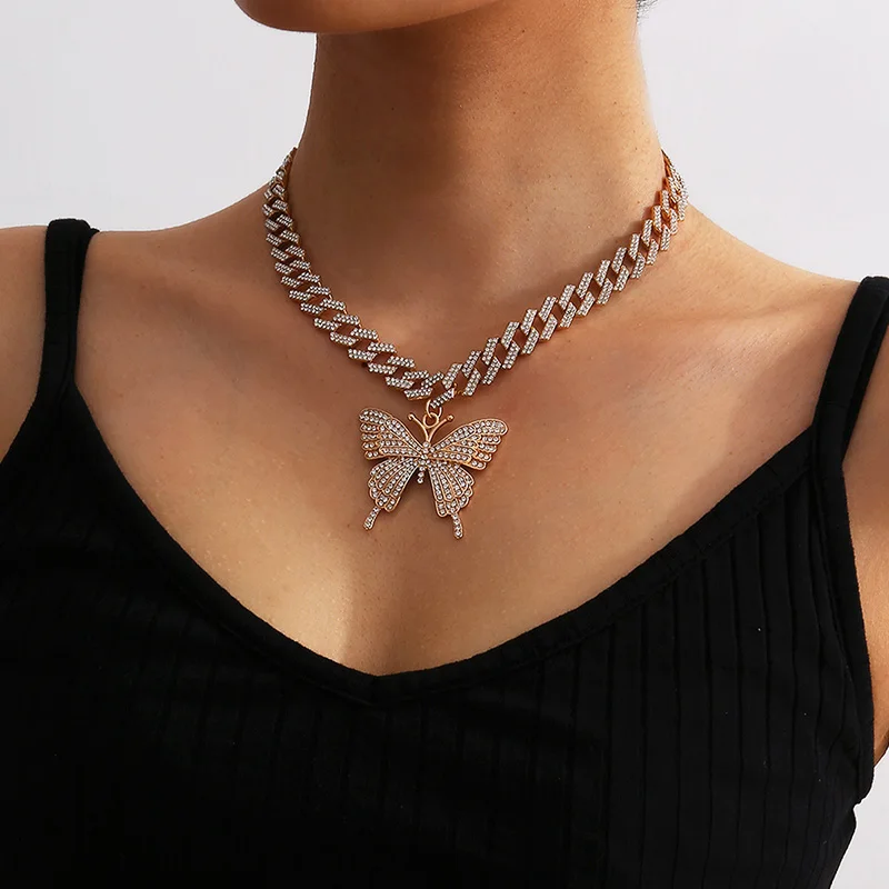 Women's Shiny Big Butterfly Pendant Necklace Full Rhinestone Gold Silver Color Crystal Clavicle Chain Multi-layer Choker Jewelry
Women's Shiny Big Butterfly Pendant Necklace Full Rhinestone Gold Silver Color Crystal Clavicle Chain Multi-layer Choker Jewelry