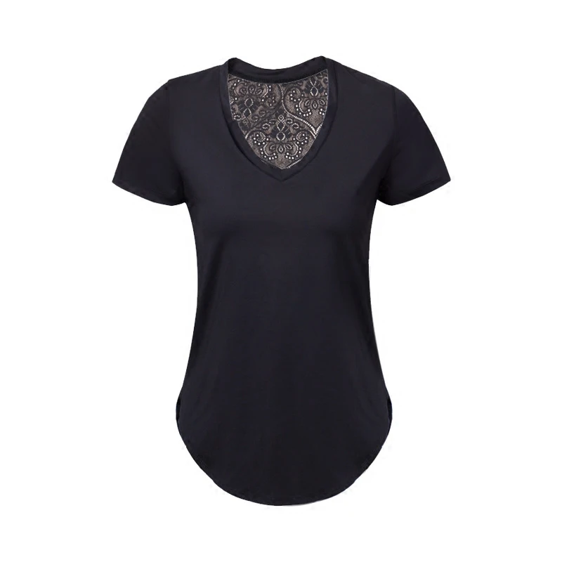 High Quality Yoga Shirt lace Black Short Sleeve Gym Running Fitness T-shirt Tops Tee Quick Dry Sports T-Shirts Clothing
High Quality Yoga Shirt lace Black Short Sleeve Gym Running Fitness T-shirt Tops Tee Quick Dry Sports T-Shirts Clothing
