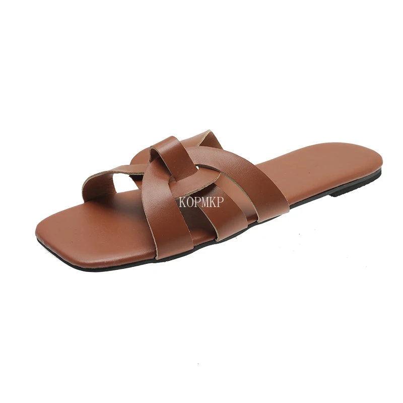2022 Solid Color Weave Slippers Square Toe Summer Sandals Shoes Women Open Toe Pu Leather Flat Heels Zapatillas Casa Mujer 35-43
2022 Solid Color Weave Slippers Square Toe Summer Sandals Shoes Women Open Toe Pu Leather Flat Heels Zapatillas Casa Mujer 35-43