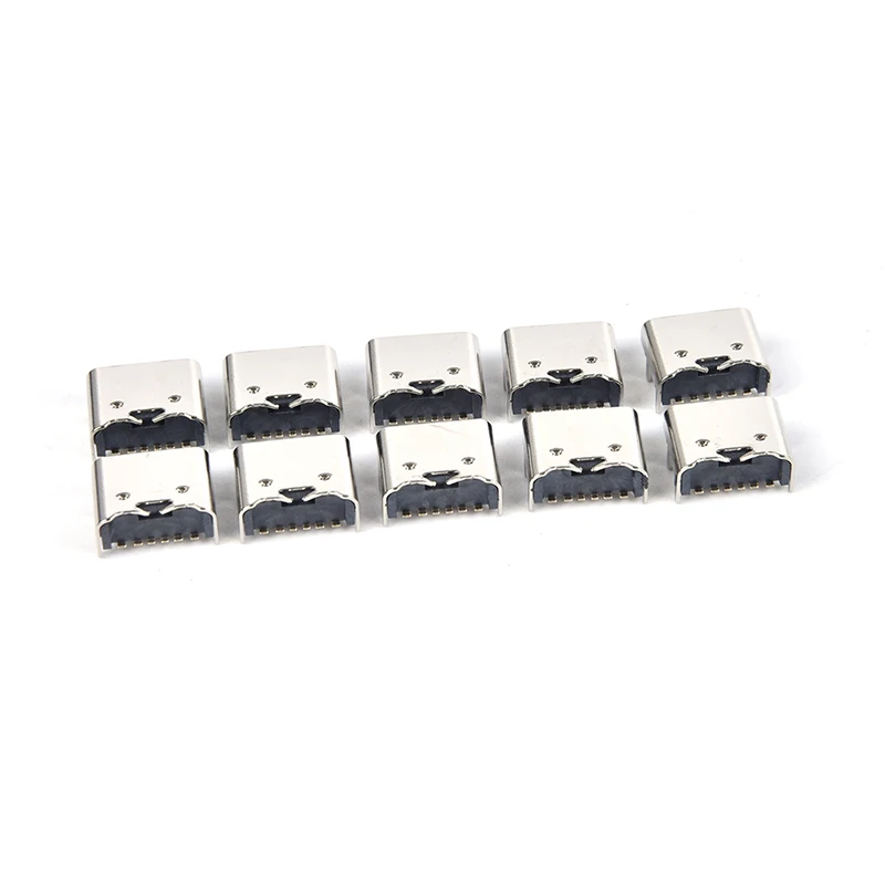 10pcs/lot 6 Pin SMT Socket Connector Micro USB Type C 3.1 Female Placement SMD DIP For PCB Design DIY High Current Charging
10pcs/lot 6 Pin SMT Socket Connector Micro USB Type C 3.1 Female Placement SMD DIP For PCB Design DIY High Current Charging