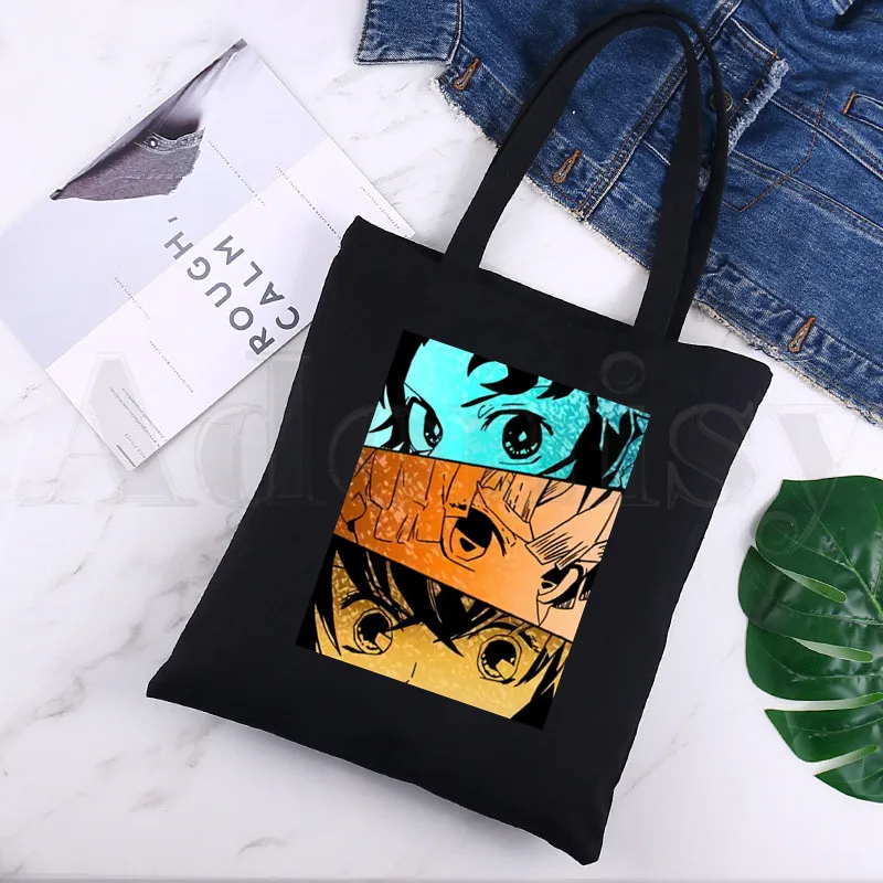 Demon Slayer Kimetsu No Yaiba Tanjirou Kamado Black Canvas Print Shopping Bags Girls Fashion Life Casual Pacakge Hand Bag
Demon Slayer Kimetsu No Yaiba Tanjirou Kamado Black Canvas Print Shopping Bags Girls Fashion Life Casual Pacakge Hand Bag