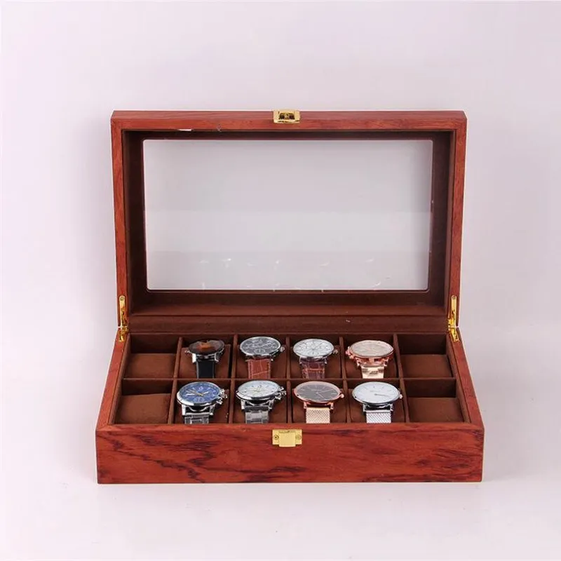 Деревянная коробка для часов в стиле ретро с пузырьковой колонной хранения