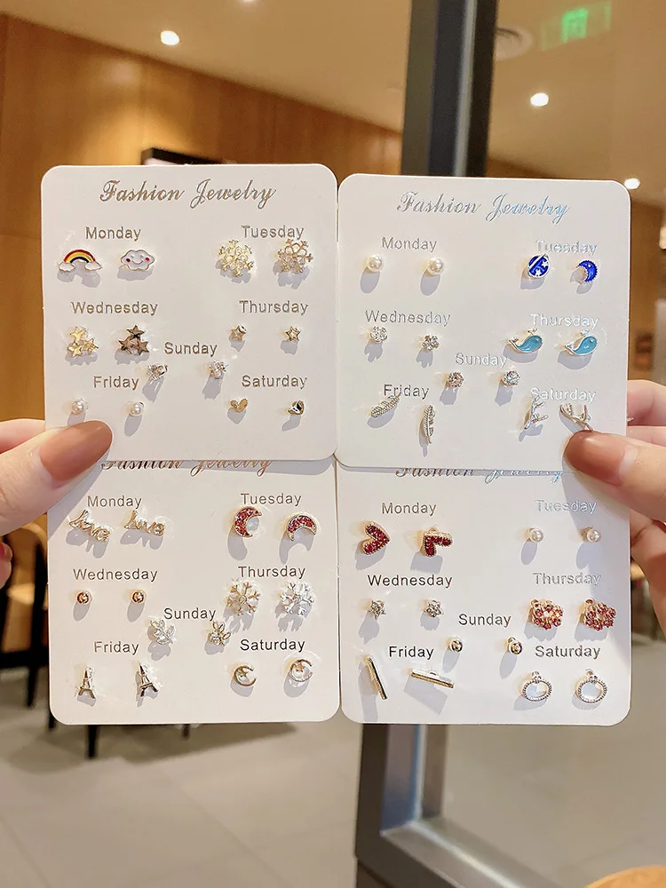 Fashion Stud Earrings Korean Style Women Geometric Flower Jewelry Gift Lady Girl 2021 Trend Earring Set Diamond Crystal Female
Fashion Stud Earrings Korean Style Women Geometric Flower Jewelry Gift Lady Girl 2021 Trend Earring Set Diamond Crystal Female