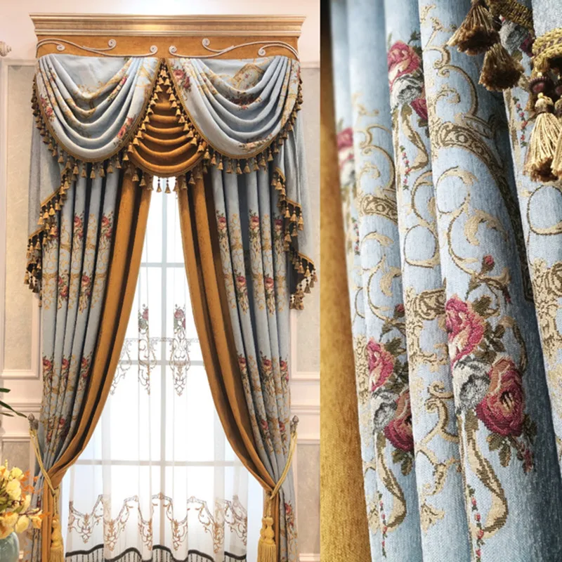 European American Style Light Luxury New Fashion Flower Pattern Color Matching Curtains for Living Room Luxury Bedroom Curtains
European American Style Light Luxury New Fashion Flower Pattern Color Matching Curtains for Living Room Luxury Bedroom Curtains