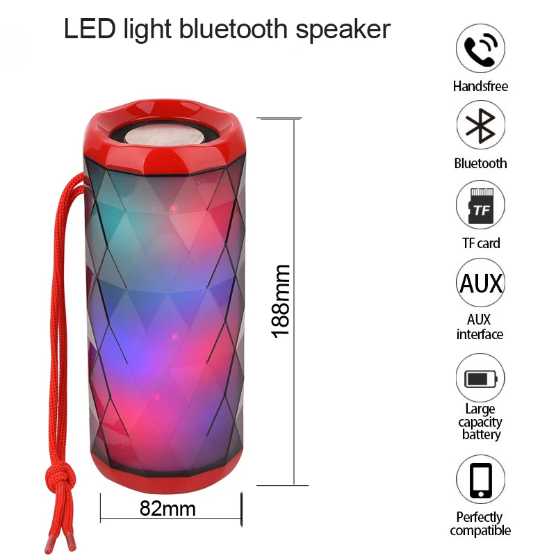 TG167 Portable Bluetooth Speaker, Waterproof, Wireless, Soft Tone, Clear, Dynamic, Hierarchical, Polygonal LED Lamp Design
TG167 Portable Bluetooth Speaker, Waterproof, Wireless, Soft Tone, Clear, Dynamic, Hierarchical, Polygonal LED Lamp Design