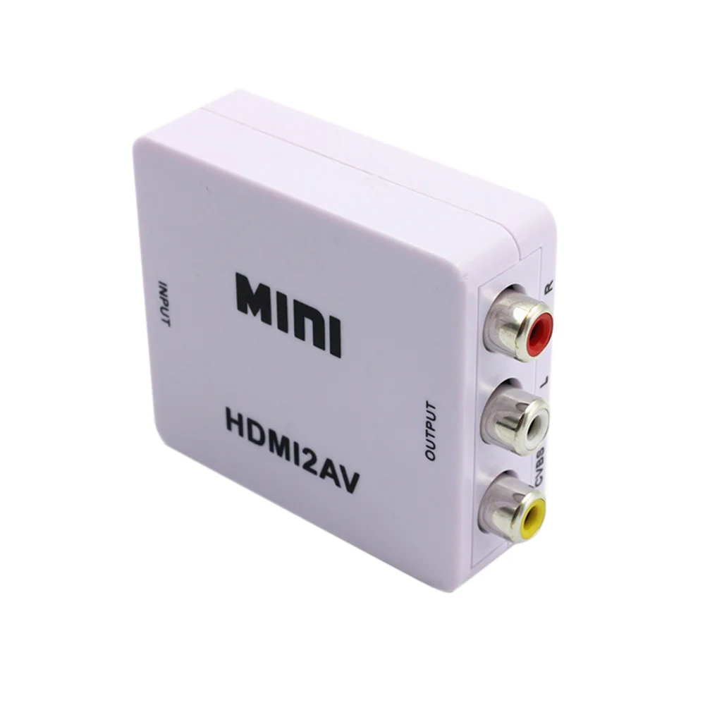 HDMI К AV скейлер адаптер HD видео композитный конвертер коробка к RCA AV/CVSB L/R 1080P мини