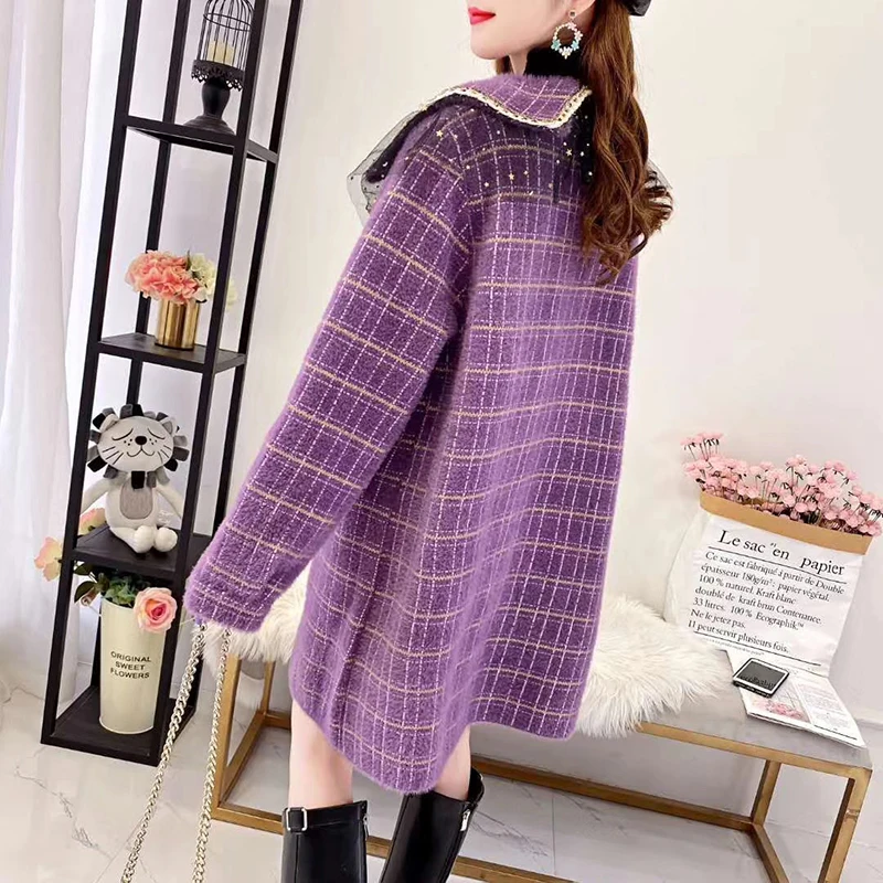 2021 Women Winter Coat Faux Mink Cashmere knitted Sweater Jacket Loose Female Long Cardigan Coat Lady Thick Warm Outerwear
2021 Women Winter Coat Faux Mink Cashmere knitted Sweater Jacket Loose Female Long Cardigan Coat Lady Thick Warm Outerwear
