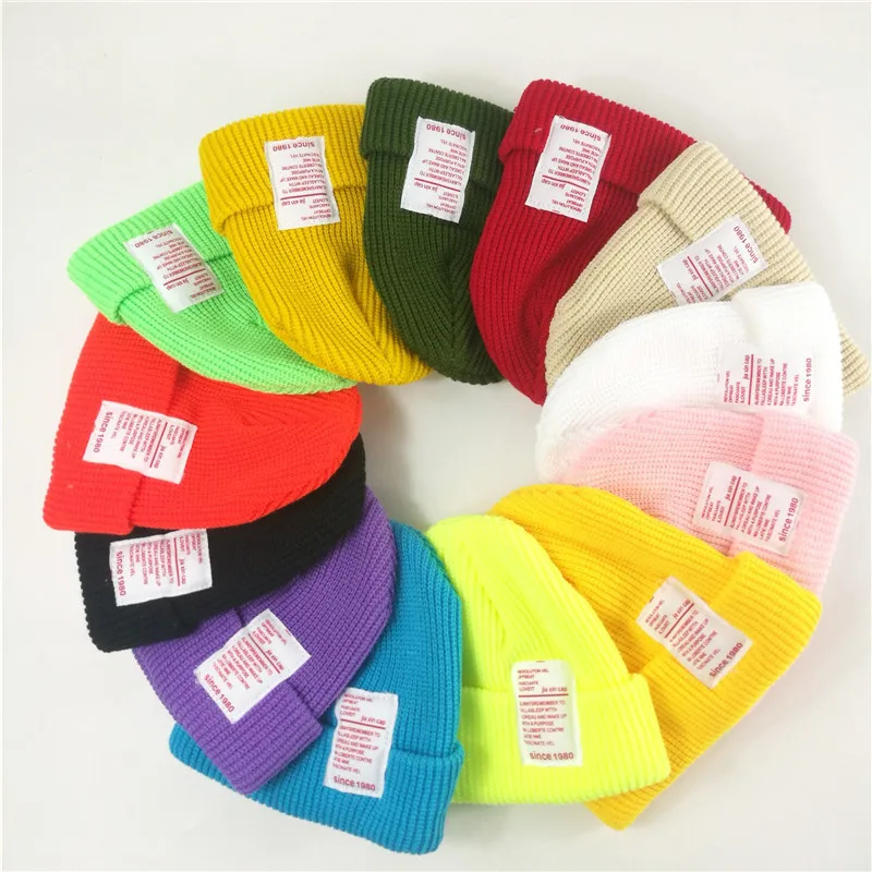 54-56cm Korean Label Men Women Beanies Fluorescent Melon Hat Autumn Winter Hip-hop Wool Cap Pullover Caps Children Wholesale
54-56cm Korean Label Men Women Beanies Fluorescent Melon Hat Autumn Winter Hip-hop Wool Cap Pullover Caps Children Wholesale