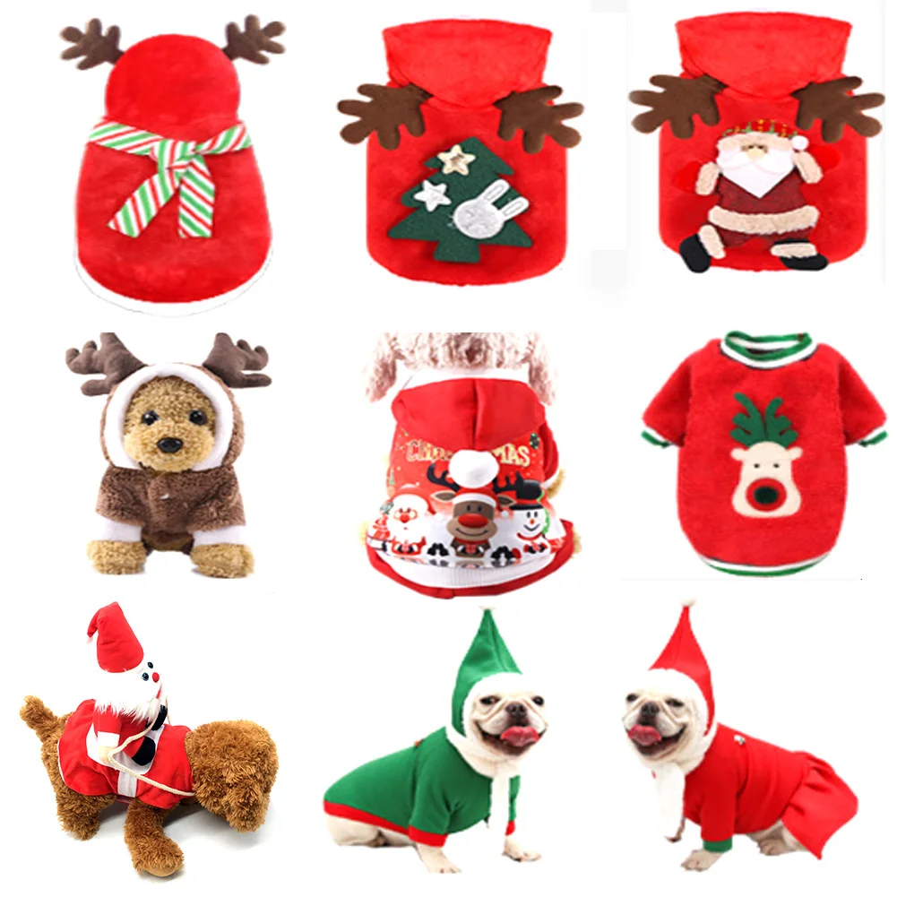 Winter Christmas New Printed Elk Santa Claus Pet Clothing Cute Sweet Sweater Short Sleeve T-shirt Jacket Puppy Dog Clothes 
Winter Christmas New Printed Elk Santa Claus Pet Clothing Cute Sweet Sweater Short Sleeve T-shirt Jacket Puppy Dog Clothes