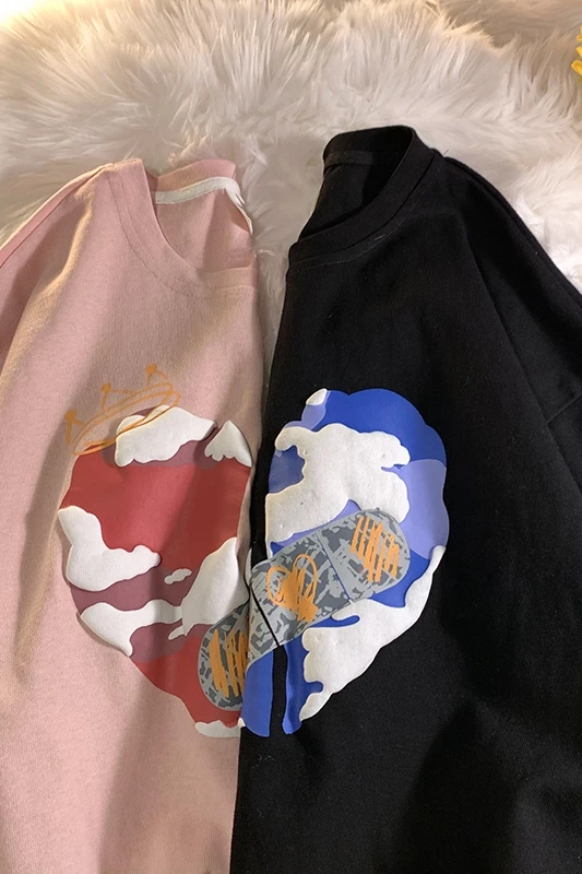 Fashion brand short sleeve women's 2021 new lovers' 5-sleeve top students' casual loose half sleeve T-shirt 
Fashion brand short sleeve women's 2021 new lovers' 5-sleeve top students' casual loose half sleeve T-shirt