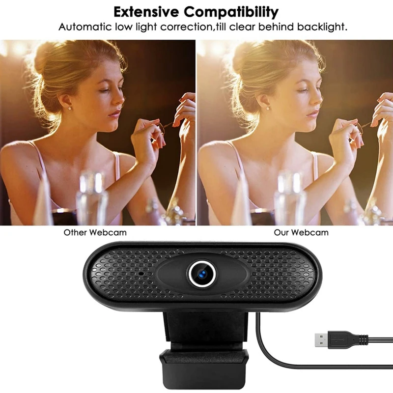 Full HD 1080P Web Camera Computer USB Driver-Free Webcam with Noise-Cancelling Mic for Teleconferencing Live Streaming
Full HD 1080P Web Camera Computer USB Driver-Free Webcam with Noise-Cancelling Mic for Teleconferencing Live Streaming