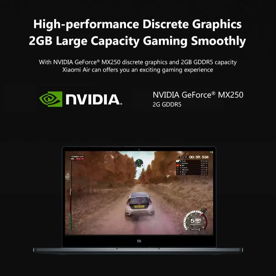 Xiaomi Mi Laptop Air 13 Intel Core i7-8550U MX250 8GB DDR4 512GB SSD 13.3 Inch Slim Notebook With Fingerprint Recognition Camera 
Xiaomi Mi Laptop Air 13 Intel Core i7-8550U MX250 8GB DDR4 512GB SSD 13.3 Inch Slim Notebook With Fingerprint Recognition Camera