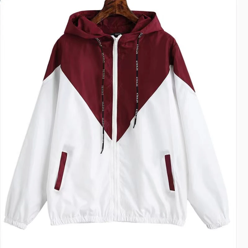 2021 European and American new women's hooded stitching long-sleeved jacket sun protection jacket
2021 European and American new women's hooded stitching long-sleeved jacket sun protection jacket