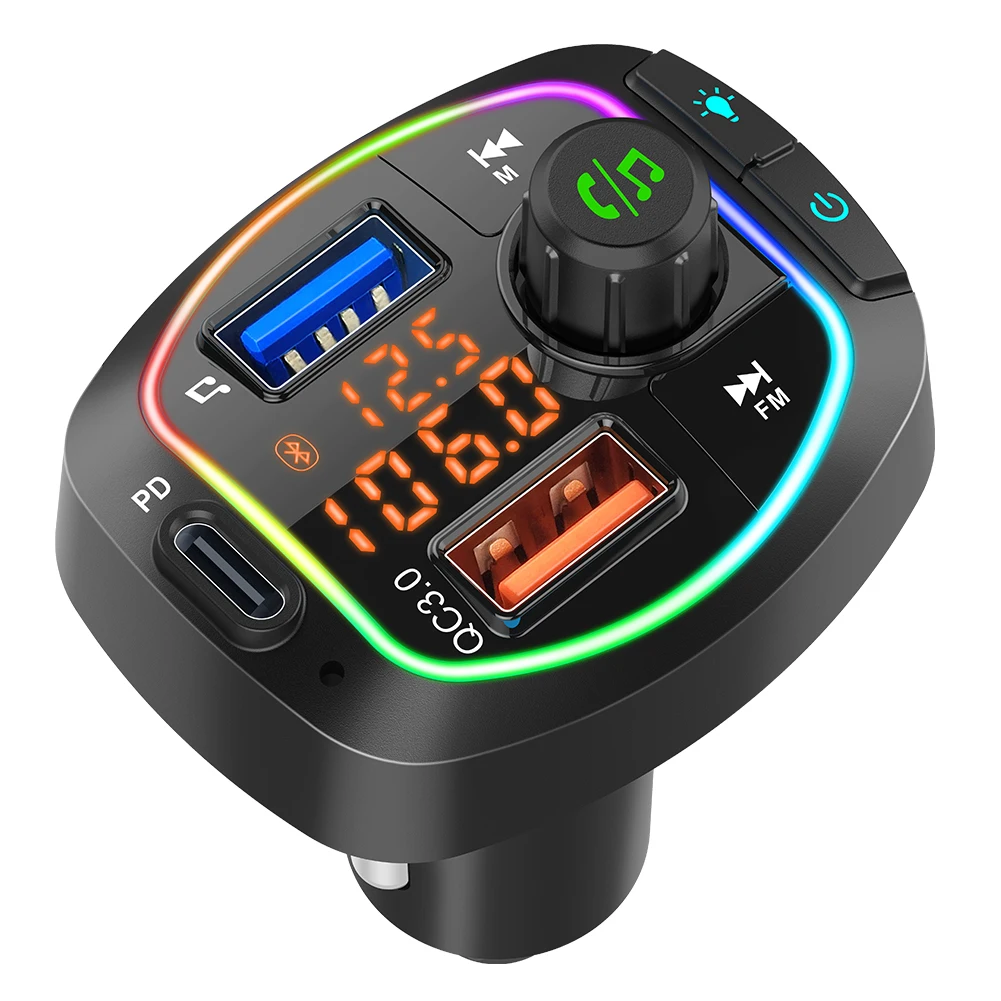 FM Transmitter Car Charger PD+QC3.0 Fast Charging MP3 Player Support Bluetooth 5.0 Handsfree Audio Receiver LED Display in Car
FM Transmitter Car Charger PD+QC3.0 Fast Charging MP3 Player Support Bluetooth 5.0 Handsfree Audio Receiver LED Display in Car
