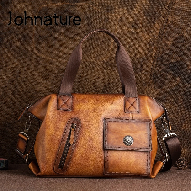 Johnature Genuine Leather Retro Men Handbag 2022 New First Layer Cowhide Outdoor Leisure Travel Bags Large Capacity Shoulder Bag
Johnature Genuine Leather Retro Men Handbag 2022 New First Layer Cowhide Outdoor Leisure Travel Bags Large Capacity Shoulder Bag