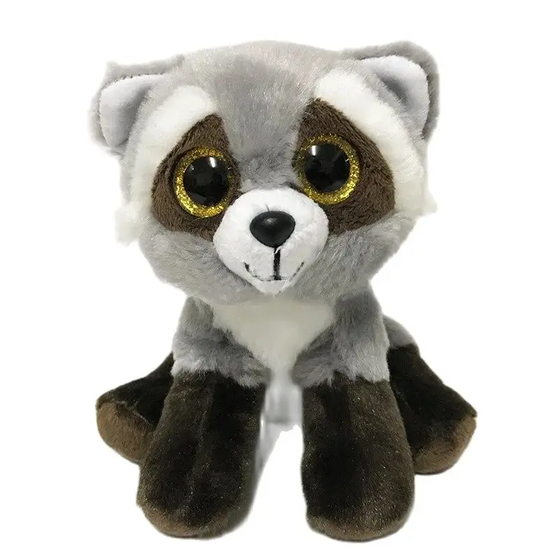 Ty Beanie Boos большой глаз Bondi Мягкое Животное Серый Енот медведь плюшевая кукла
