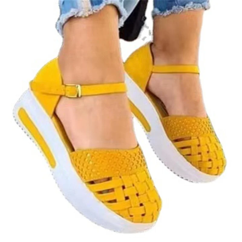 2021 Spring and Summer New European and American Large Size Single Shoes Platform Hollow Platform Sandals 
2021 Spring and Summer New European and American Large Size Single Shoes Platform Hollow Platform Sandals