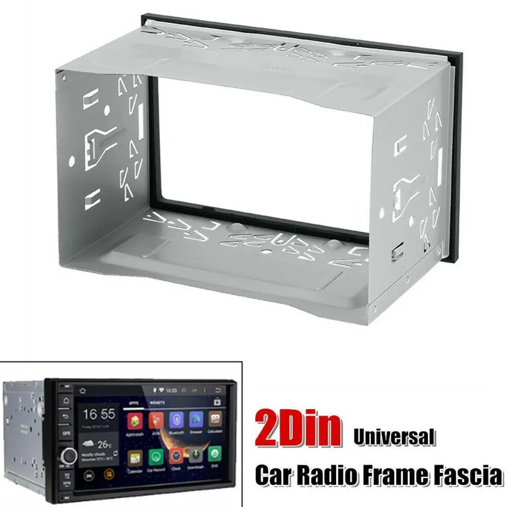 

General Car Navigation Bracket Panel Suitable for Volkswagen ISO, 2DIN Iron Frame + Car Audio Dual Ingots Modified Frame DVD