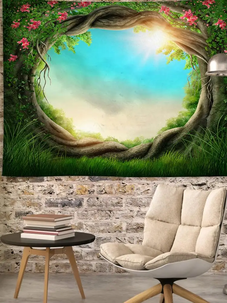Wall Hanging Tapestry Multi-functional Cartoon Green Forest Print Tapestry for Home Bedroom Wall Decoration
Wall Hanging Tapestry Multi-functional Cartoon Green Forest Print Tapestry for Home Bedroom Wall Decoration