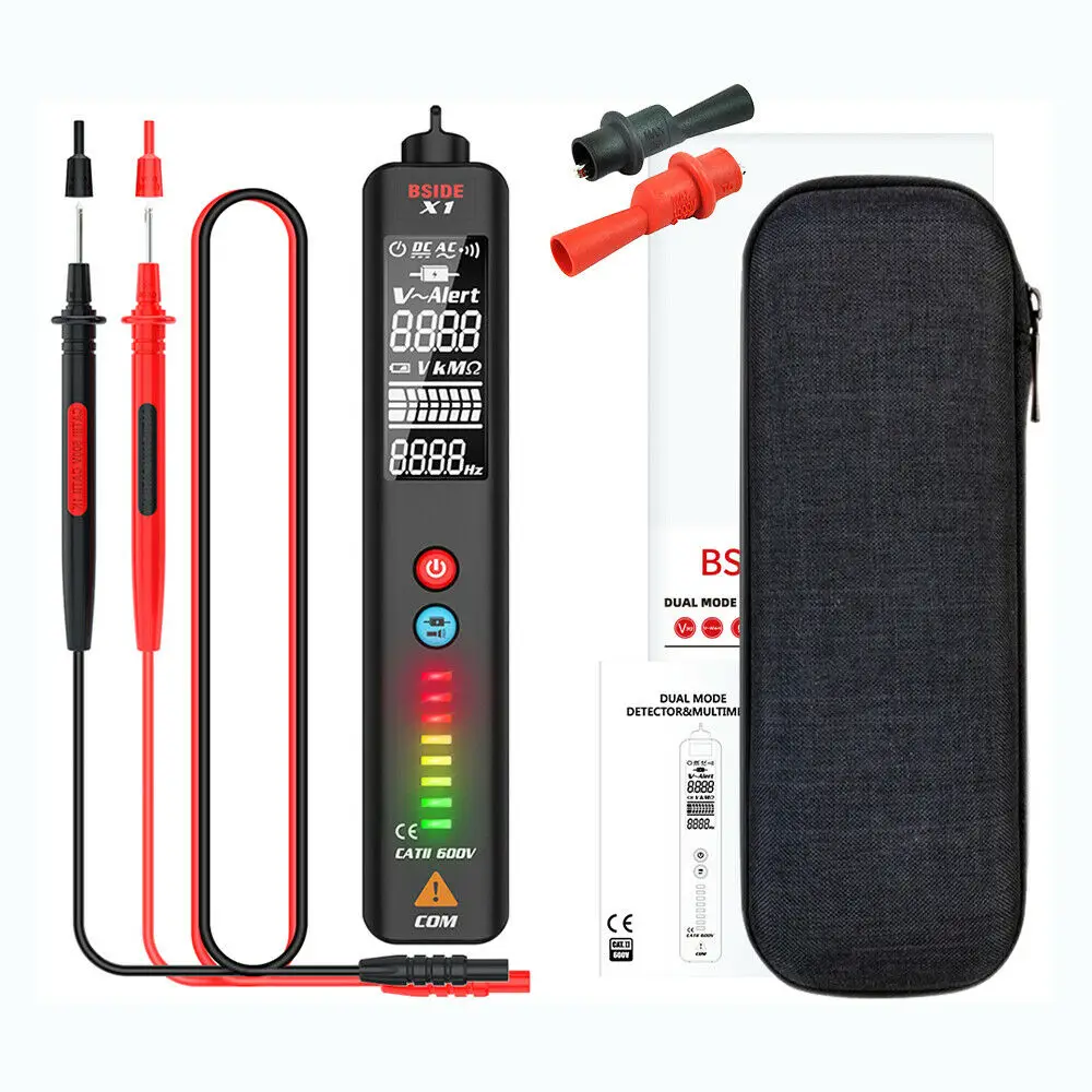BSIDE X1 Non-contact Voltage Detector Multimeter Intelligent Pen type pencil Large screen EBTN Electric tester Live wire Meter
BSIDE X1 Non-contact Voltage Detector Multimeter Intelligent Pen type pencil Large screen EBTN Electric tester Live wire Meter